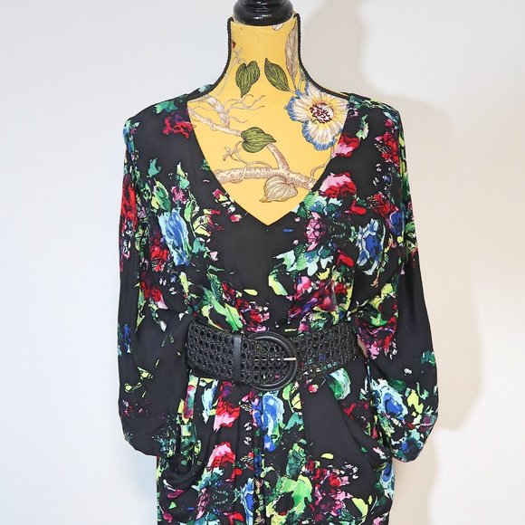 Anthropologie Maeve Floral Batwing Mini Dress Small - Picture 4 of 13